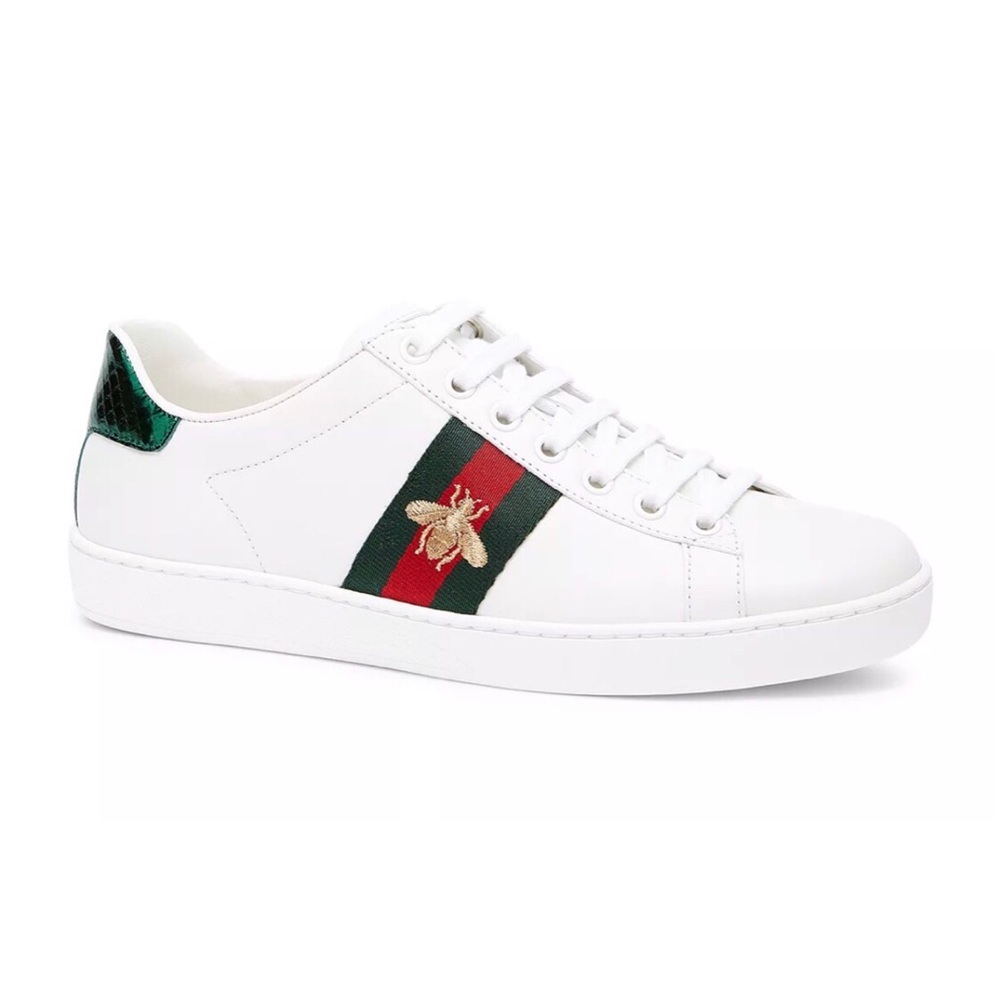 Gucci Ace Low-Top Sneaker With Embroidered Bee Accent